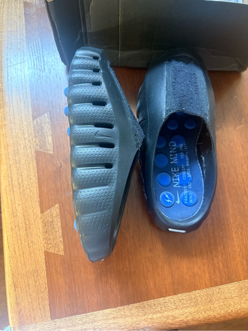 Nike Mind Fragment Black Slip-On Loafers with Blue Insole Accents